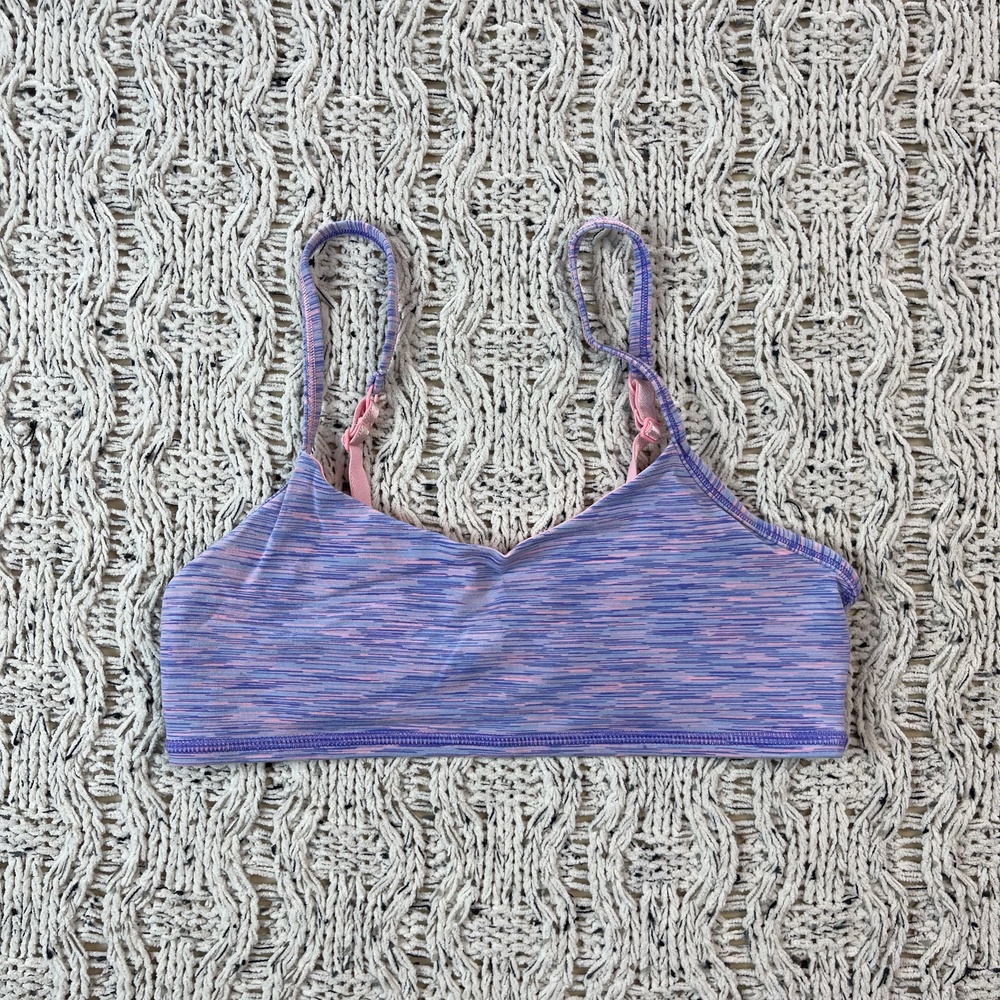 Ivivva Sports Bra Kids 14 Purple Space-Dye Print Multicolor - Athletic Cheer